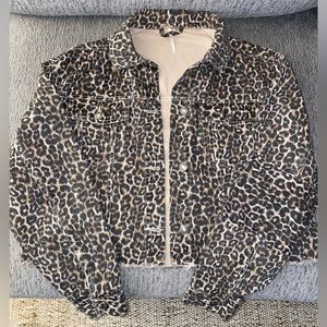 Free People Cheetah Leopard Oversized Jacket Size Small